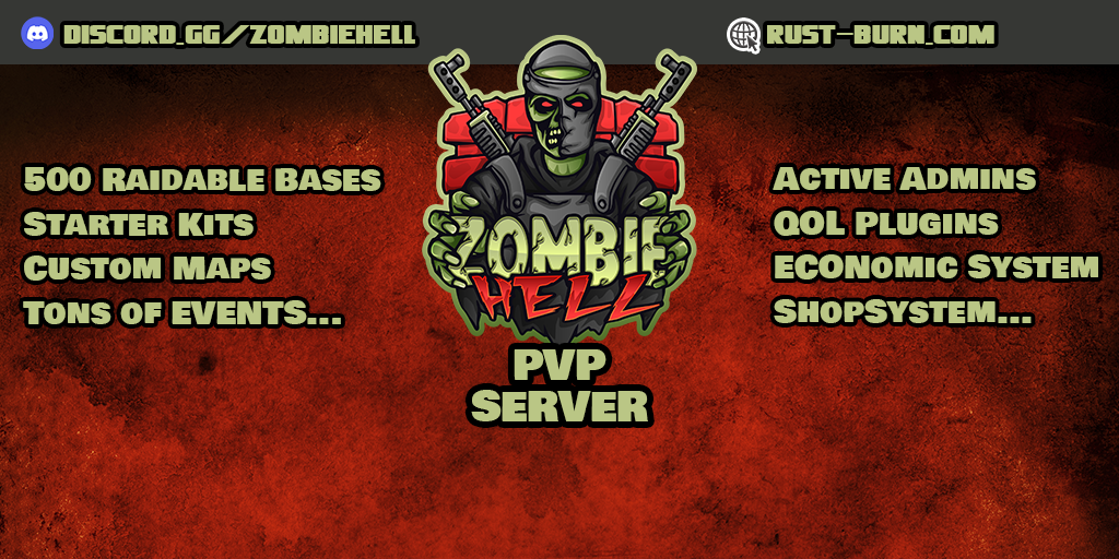 BURN HellZ 5x|Raidable Bases|Offline Protection|Zombies|Jetpack|Skill Tree|Kits| Server Image